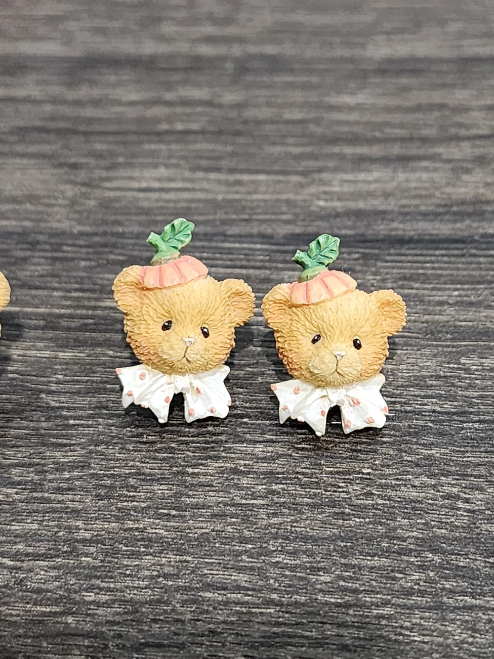 Vintage Enesco Cherished Teddies Earrings, Set Of 3